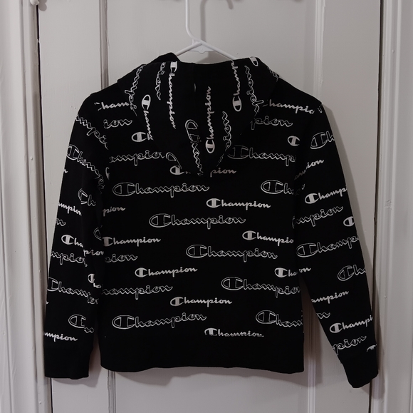 Champion Heritage Black Fleece Pull On Hoodie Boys Size Large - Picture 2 of 11